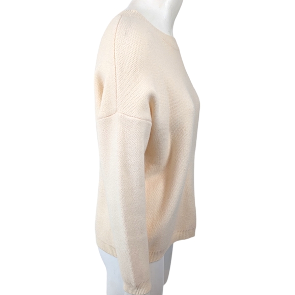 Chelsea and Theodore Crew Neck Sweater Pullover Ivory Off White Womens XL - Picture 6 of 9